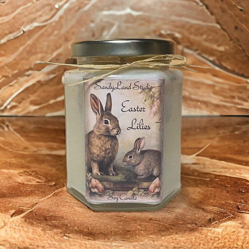 Easter Bunny Soy Candle Rustic Decor Scented Home Fragrance Chocolate image 6