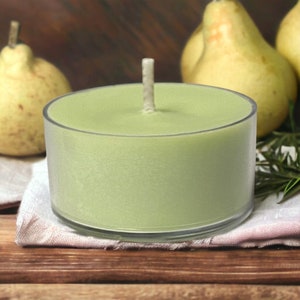 Vanilla Caramel Pear Scented Soy Candles Tealights Rustic Home Decor image 3