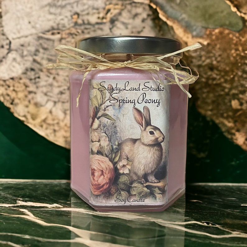 Easter Bunny Soy Candle Rustic Decor Scented Home Fragrance Chocolate image 8