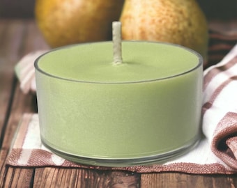 Vanilla Caramel Pear Scented Soy Candles Tealights Rustic Home Decor