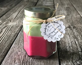 Strawberry Rhubarb Soy Candles Eco Wick, Scented Candle