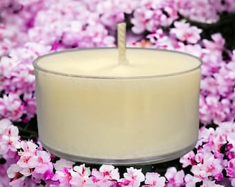 Japanese Cherry Blossom Garden Scented Candles Soy Tealight Pale Pink