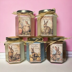 Easter Bunny Soy Candle Rustic Decor Scented Home Fragrance Chocolate image 3