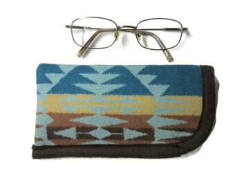 Eyeglasses Eyeglass Case Pouch Sunglasses Flannel Lined Durable Northwest Print Blanket Wool from Pendleton Woolen Mills