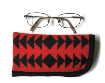 Eyeglasses Eyeglass Case Pouch Sunglasses Flannel Lined Durable Tribal Print Blanket Wool from Pendleton Woolen Mills