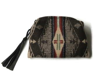 Zippered Pouch Coin Purse Change Purse Accessory Organizer Spirit of the People Blanket Wool from Pendleton Woolen Mills