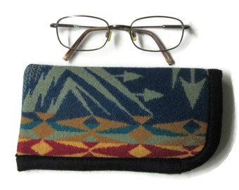 Eyeglass Case Pouch Sleeve Protection Sunglasses Flannel Lined Blanket Wool Fabric from Pendleton Woolen Mills