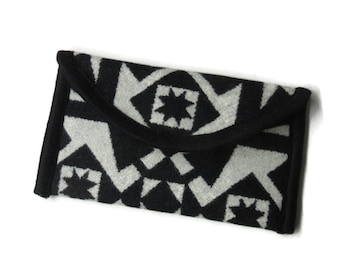 Wallet Clutch Bag Native American Print Blanket Wool Fabric from Pendleton Woolen Mills