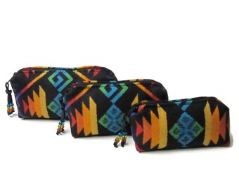 Pouches Purse Organizers Travel Bags Zippered Set Wool Fabric from Pendleton Woolen Mills