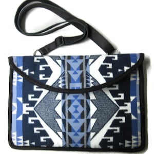 Laptop Shoulder Office Bag Case Messenger Portfolio Carrier Adjustable Leather Strap Blanket Wool Fabric