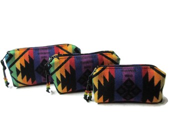 Pouches Purse Organizers Travel Bags Set Zippered Blanket Wool Fabric from Pendleton Woolen Mills