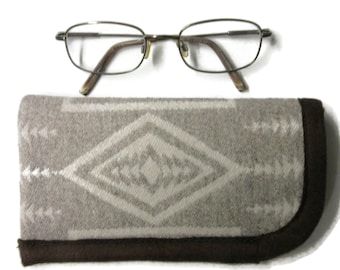 Eyeglass Case Pouch Sleeve Protection Sunglasses Flannel Lined Wool Fabric from Pendleton Woolen Mills