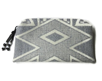 Pencil Case Cosmetic Bag Make Up Pouch Clutch Purse Organizer Zippered Blanket Wool Fabric from Pendleton Woolen Mills