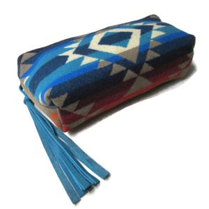 Cosmetic Bag Zippered Pouch Makeup Clutch Purse Blanket Wool Fabric from Pendleton Woolen Mills image 3