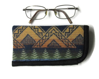 Eyeglasses Eyeglass Case Pouch Sunglasses Flannel Lined Durable American Treasures Blanket Wool from Pendleton Woolen Mills