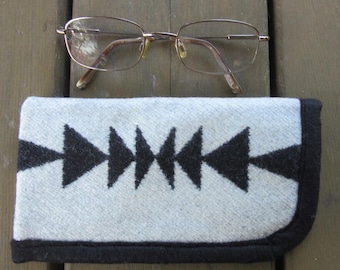 Eyeglass Case Pouch Sleeve Protection Sunglasses Flannel Lined Blanket Wool Fabric from Pendleton Woolen Mills
