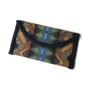 Wallet Clutch Bag American Treasures Blanket Wool Fabric from Pendleton Woolen Mills Magnetic Snap Closure Tribal Inspired