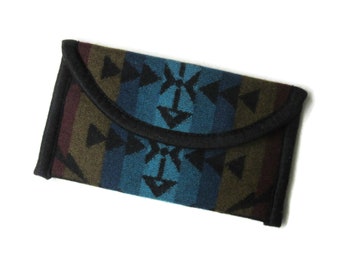 Wallet Clutch Bag Echo Canyon Blanket Wool from Pendleton Woolen Mills Magnetic Snap Closure Tribal Inspired