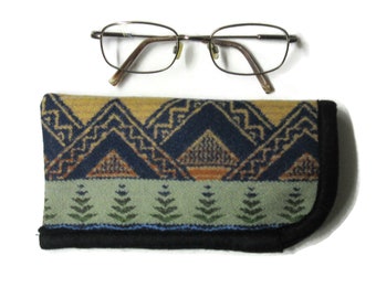 Eyeglasses Eyeglass Case Pouch Sunglasses Flannel Lined Durable American Treasures Blanket Wool from Pendleton Woolen Mills