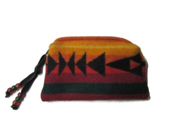 Zippered Pouch Coin Purse Change Purse Tribal Blanket Wool from Pendleton Woolenmills