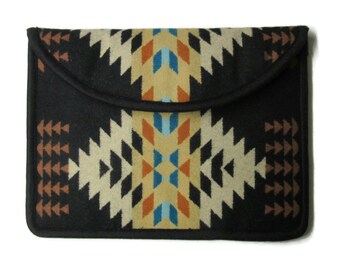 Laptop Cover 13" or 14" MacBook PRO or MacBook AIR Sleeve Case Tribal Inspired Blanket Wool Fabric from Pendleton Woolen Mills