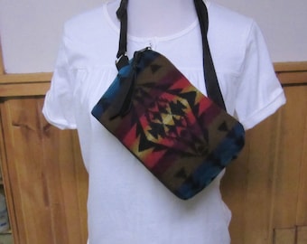 Sling Bag Chest Purse Hip Bag Fanny Pack Cross Chest Bag Blanket Wool from Pendleton Woolen Mills Adjustable Strap