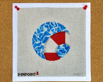 Harbor Town Pool Float Needlepoint Canvas