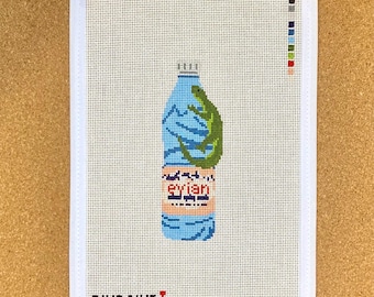 Lienzo de bordado con lagarto de Evian