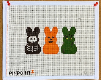 Lienzo de punto de cruz conejitos de Pascua