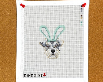 Compañero de Pascua - Lienzo de bordado de Schnauzer