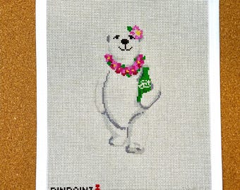 Lienzo de bordado de oso polar de Luau