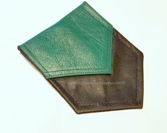 Two Color Layered Leather Pocket Flag Hankie BDSM Kink (JWL103)