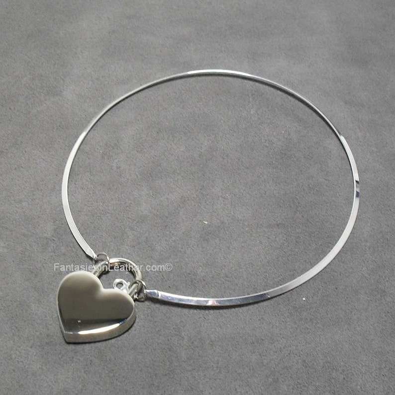 Sterling Silver Discreet Neckwire Collar With Padlock COL 145