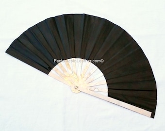 Leather and Steel Large Fighting War Fan   (CUS120)