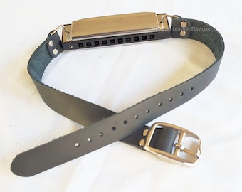 Harmonica With Leather Neck Strap
