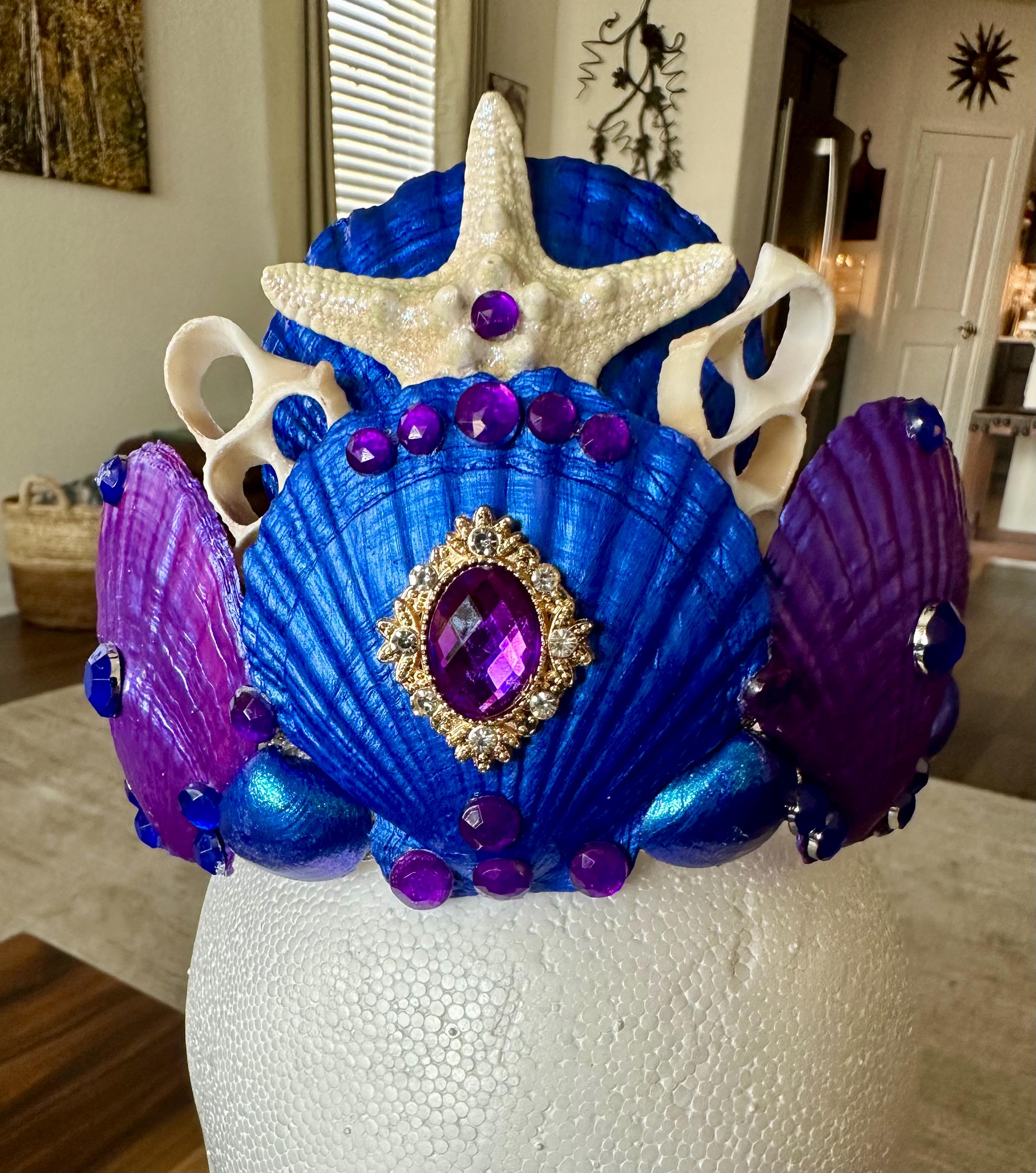 Mermaid Queen Hat Mermaid Crown Costume For Women – Masquerade Store main image 2
