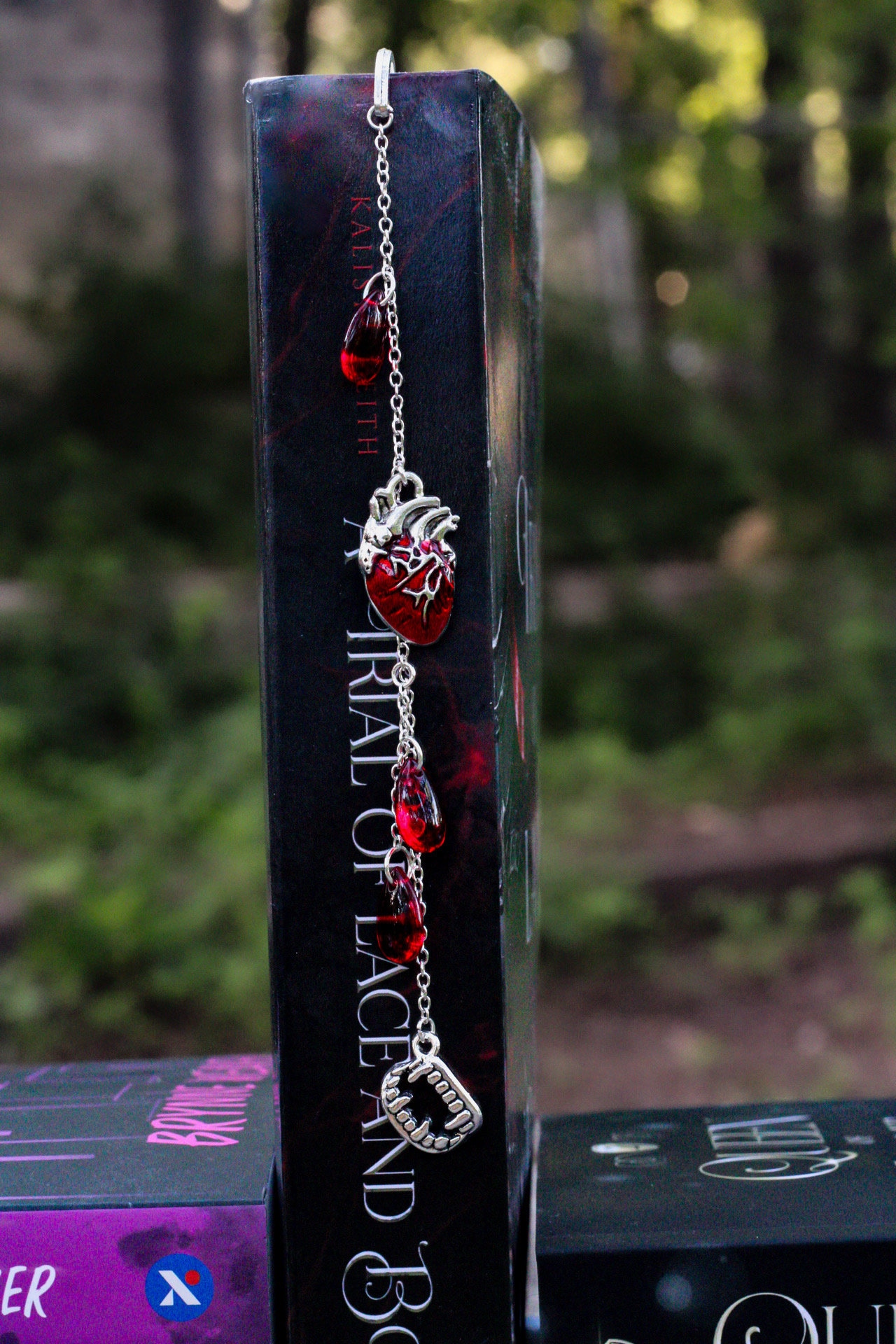 Vampire bookmark spooky bookmark killer bookmark romance bookmark hook dangling bookmark Halloween bookmark bloody bookmark fangs bookmark