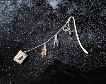 fantasy bookmark faerie bookmark witchy bookmark romantasy bookmark bookish bookmark celestial bookmark hook dangling bookmark sword