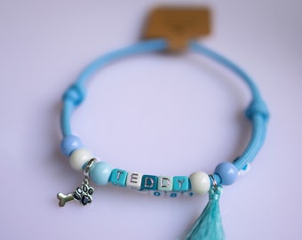 Collare per cani personalizzato in paracord intrecciato: collana personalizzata per animali domestici con nappa