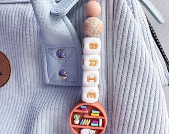 Porte-clés sac à dos personnalisé : étiquette personnalisée, breloque pour sac d'école