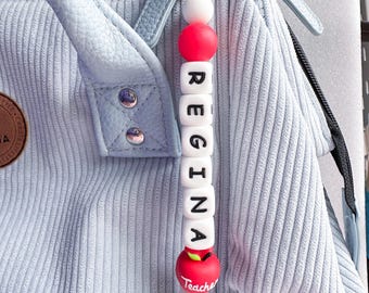 Porte-clés sac à dos personnalisé : étiquette personnalisée, breloque pour sac d'école