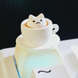 Coffee Cup Keycap, Cute Artisan Keycap for Mechanical Keyboard, Handmade Kawaii Keycap, Lovely Gift For Her
