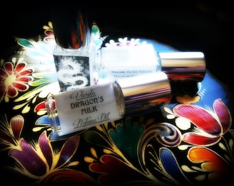 Dragon's Milk Perfume Oil Roll On - Dragon's Blood Amber Vanilla Sandalwood Musk Milk Cream