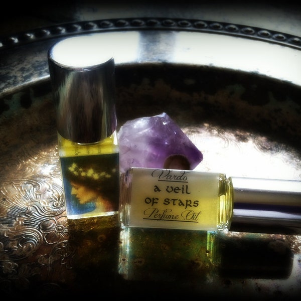 Reserved for Nora- A Veil of Stars Perfume Oil - White Musk Peach Honey Rose Apple Frankincense Myrrh Orange Blossom Hay