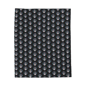 Border Collie Plush Blanket in Black