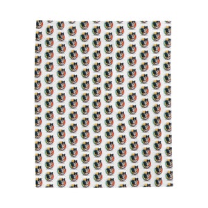 Border Collie Plush Blanket in White