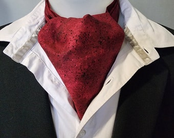 Speckled red cotton cravat, necktie