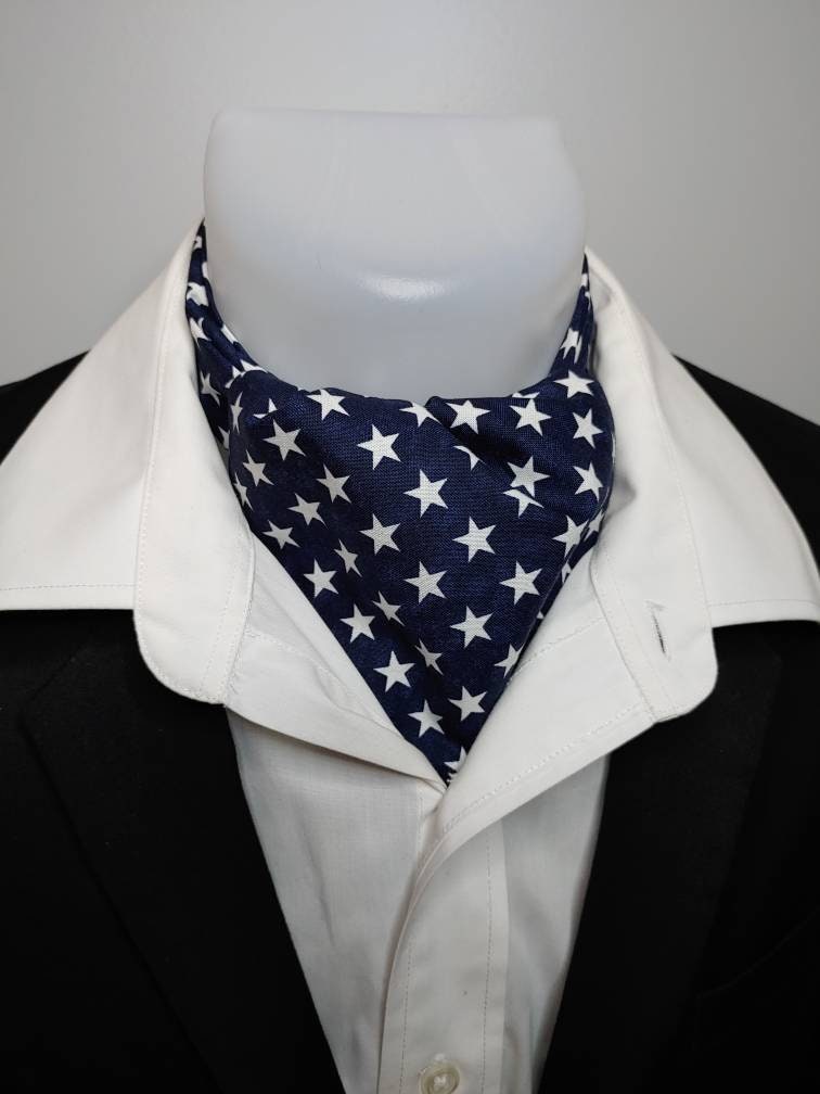 Men's Black and Blue Floral Self Cravat Tie Formal Ascot for Boyfriend  Husband at  Men's Clothing store