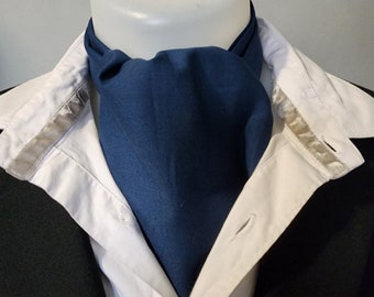 Solid Blue cotton cravat, necktie