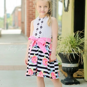 Girls Halter Dress Pattern - Fiorella- 12-18m through 16 girls